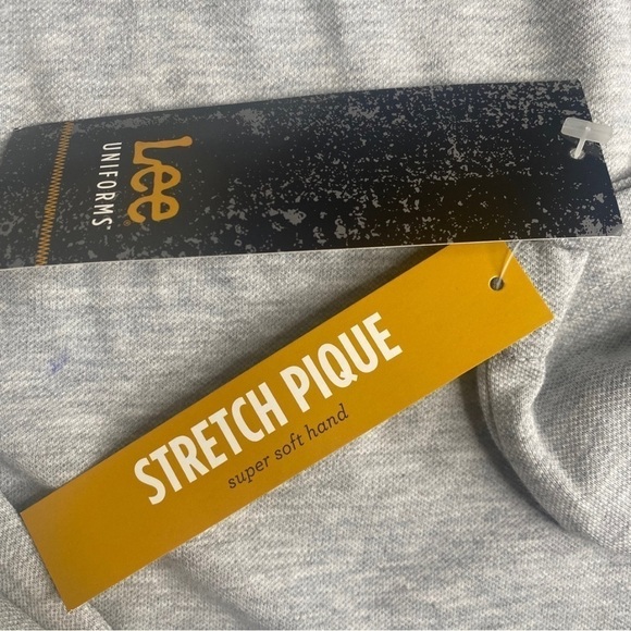 NWT Lee Heather Grey Long Sleeve School Uniform Polo Shirt  Size Lg - Picture 5 of 7